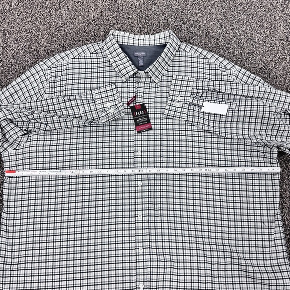 Mens 4XL Dress Shirt-Van Heusen Flex Easy Care Plaid Soft Touch Brown Black NWT - Picture 7 of 8